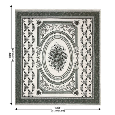 Welcome Ganpati Grey Cotton Double Bedsheet