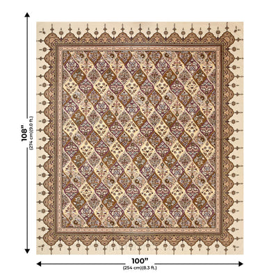 Festival Waves Brown Cotton Double Bedsheet