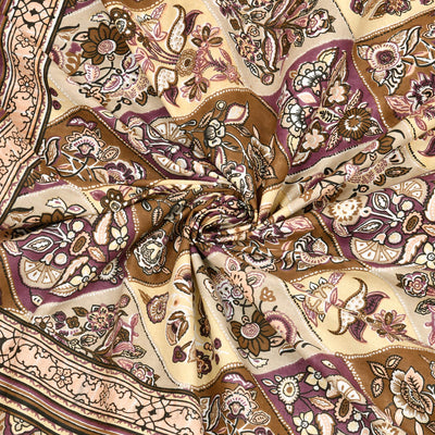 Festival Waves Brown Cotton Double Bedsheet