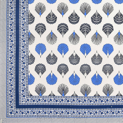 Morr Pankh Blue Double Bedsheet