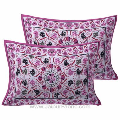 Pink Festive Vibes Double Bedsheet