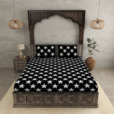Shining Stars On Night Black Bedsheet