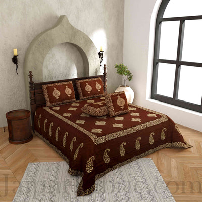 Khadi Print Hand Block Work Silk Double Bedsheet – Choose Your Favorite Color