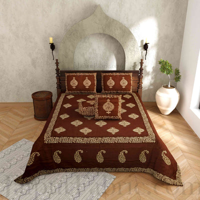 Khadi Print Hand Block Work Silk Double Bedsheet – Choose Your Favorite Color