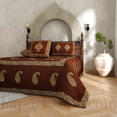 Khadi Print Hand Block Work Silk Double Bedsheet – Choose Your Favorite Color