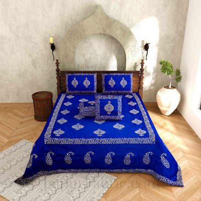 Khadi Print Hand Block Work Silk Double Bedsheet – Choose Your Favorite Color