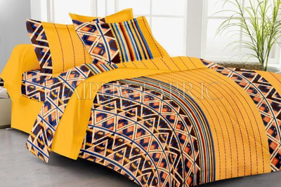 Purple Flower Print Cotton Bedsheet and matching AC Quilt Dohar set