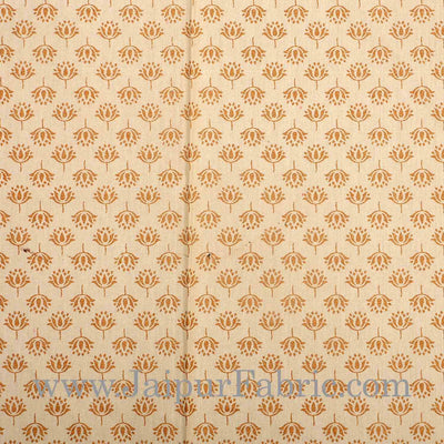 Double Bedsheet Elegant Brown Golden Lotus Print