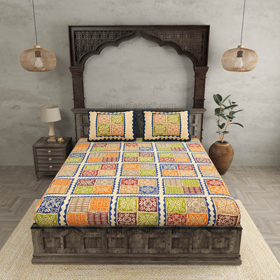 Katha Barmeri Print Double Bedsheet – Choose Your Style, Light or Dark