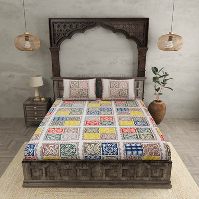 Katha Barmeri Print Double Bedsheet – Choose Your Style, Light or Dark