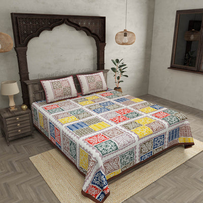 Katha Barmeri Print Double Bedsheet – Choose Your Style, Light or Dark