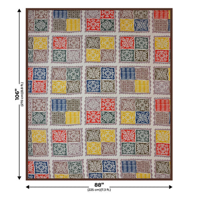 Double bedsheet light Katha Barmeri Print