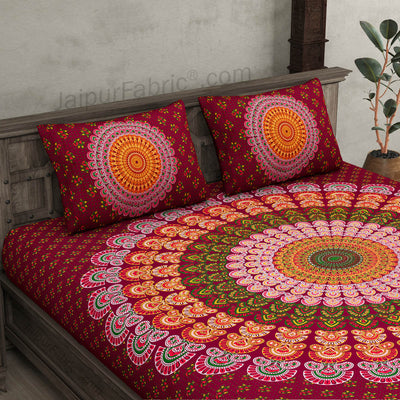 Mandala Harmony Pure Cotton Bedsheet – Pick Your Perfect Color