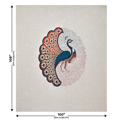 Twill Cotton Bedsheet Dancing Peacock
