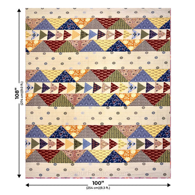 Barmeri Pastel Charm – Twill Cotton Double Bedsheet with Colorful Patchwork Design