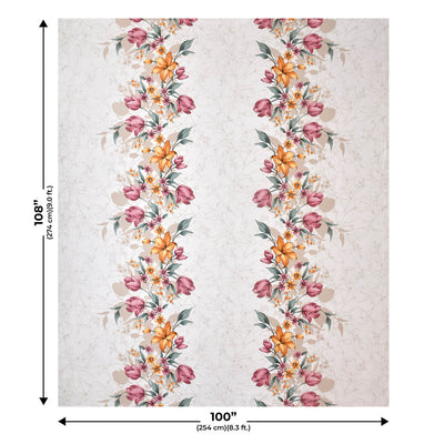 Double Bedsheet Twill Cotton Fuchsia Pink Floral Motif Print