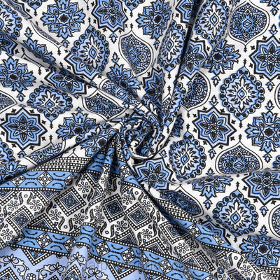 Ethnic Charm Blue Double Bedsheet