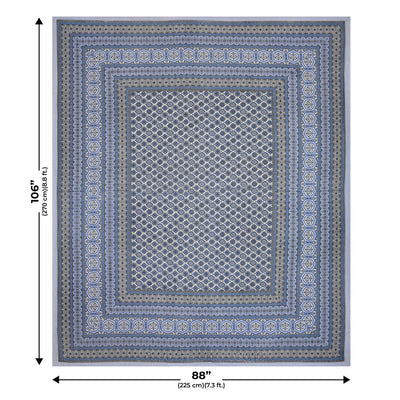 Ethnic Charm Blue Double Bedsheet