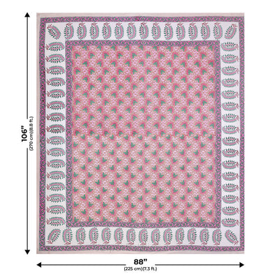 Lovely Lotus Peach Double Bedsheet