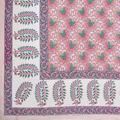 Lovely Lotus Peach Double Bedsheet