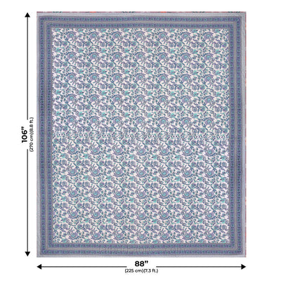 Indigo Garden Violet Combo of Pure Cotton Double Bedsheet and Double Bed Comforter
