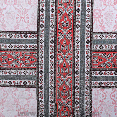 Artistic Quadrangle Red Double Bedsheet