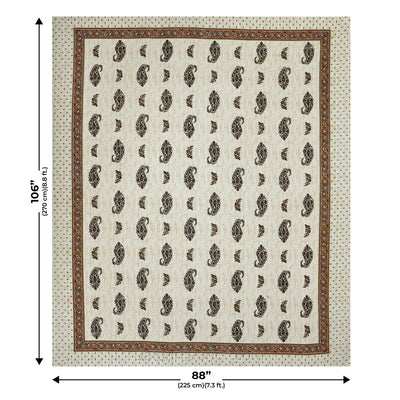 Marble Italica Maroon Cream Double Bedsheet