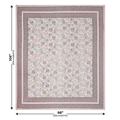Pure Cotton Paisley Floral Ethnic Jaipuri Double Bedsheet – Choose Your Favorite Border