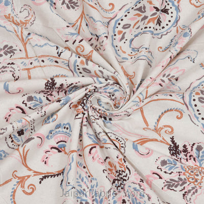Pure Cotton Paisley Floral Ethnic Jaipuri Double Bedsheet – Choose Your Favorite Border