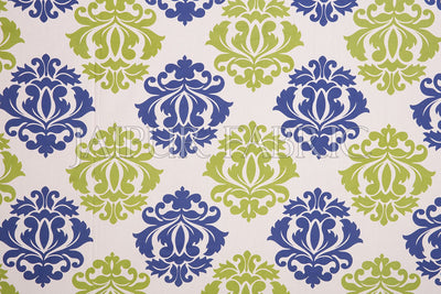 Blue Border Floral Pattern Screen Print Cotton Double Bed Sheet