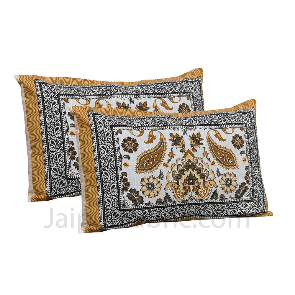 Traditional Retro Mustard Pure cotton Double Bedsheet