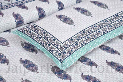 Green Boota Ethnic Floral Pure Cotton Double BedSheet