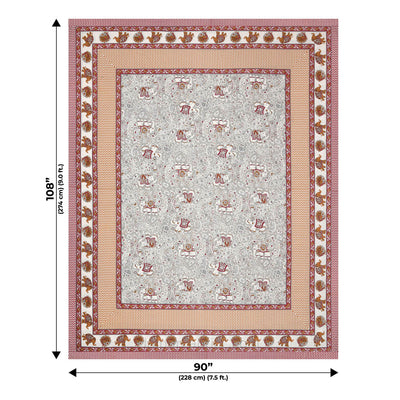 Shubh Arambh Maroon Double Bedsheet