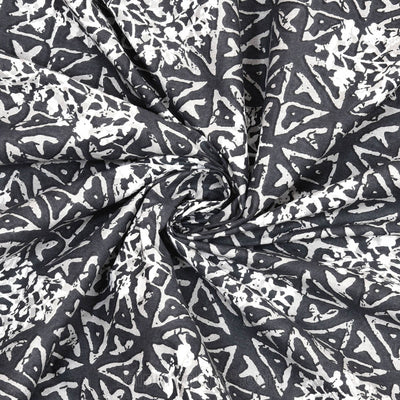 Grey Buta Dabu Print Jaipuri Double Bedsheet