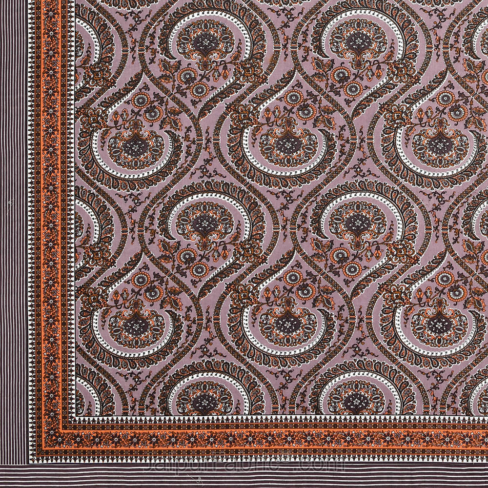 Circular Retro Pink Cotton Double Bedsheet