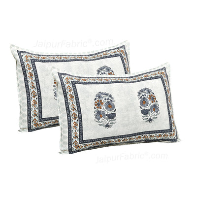 Blue Gamla Jaipur Fabric Double Bed Sheet