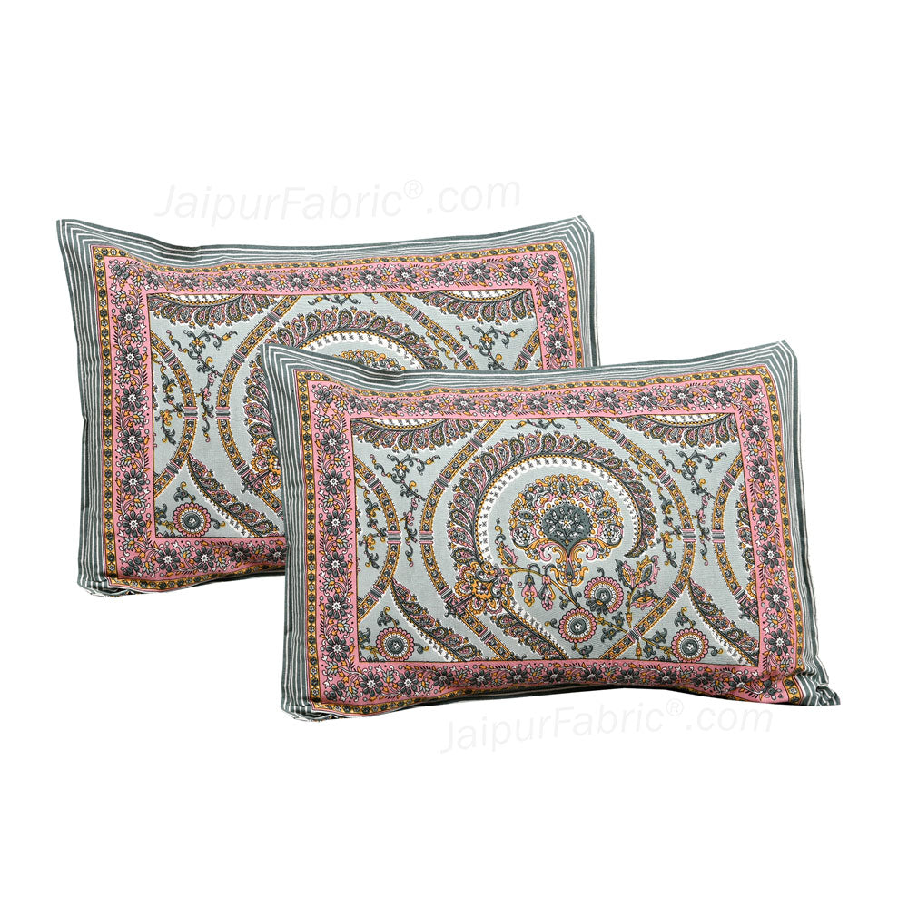 Grey Charm Jaipur Fabric Double Bed Sheet
