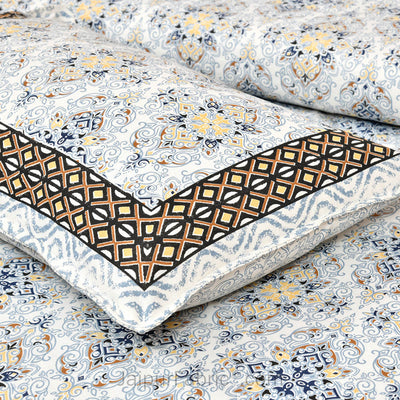 Modern Tradition Grey Jaipur Fabric Double Bed Sheet