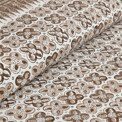 Mini Blocks Brown Jaipur Fabric Double Bed Sheet