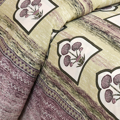 Jharokha Mauve Jaipur Fabric Double Bed Sheet