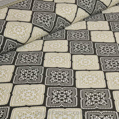 Green Geometry Jaipur Fabric Double Bed Sheet