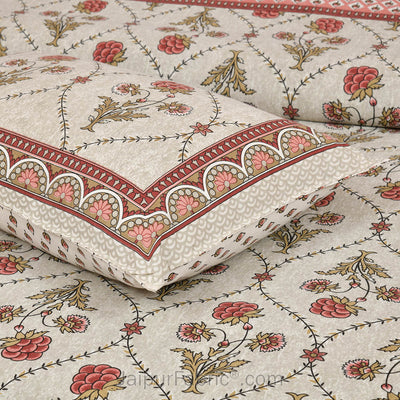 Pink Jaal Jaipur Fabric Double Bed Sheet