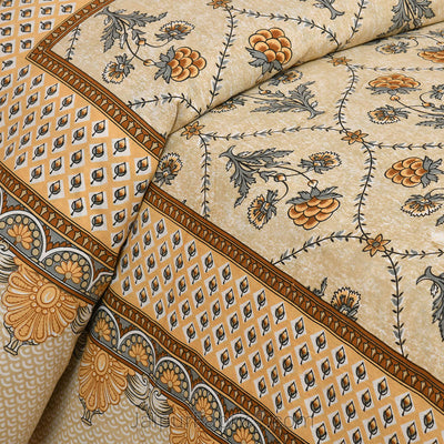 Yellow Jaal Jaipur Fabric Double Bed Sheet