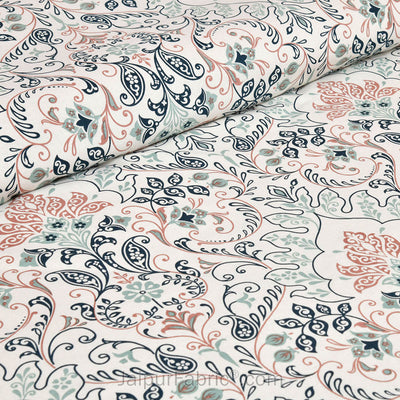 Blue Florals Jaipur Fabric Double Bed Sheet