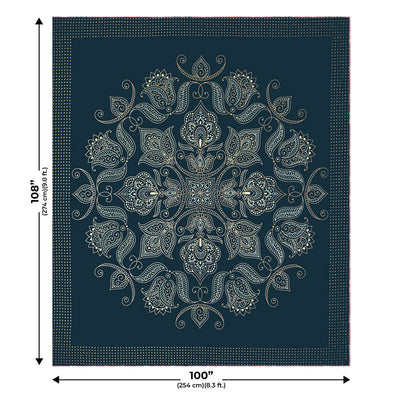 Royal Goldi Sea Green King Size Bed Sheet