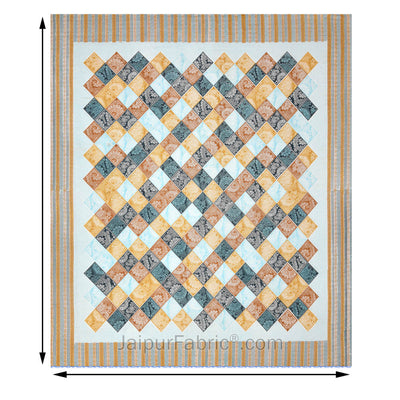 Ethnic Tiles Blue Double Bedsheet