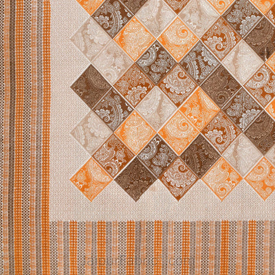 Ethnic Tiles Orange Double Bedsheet