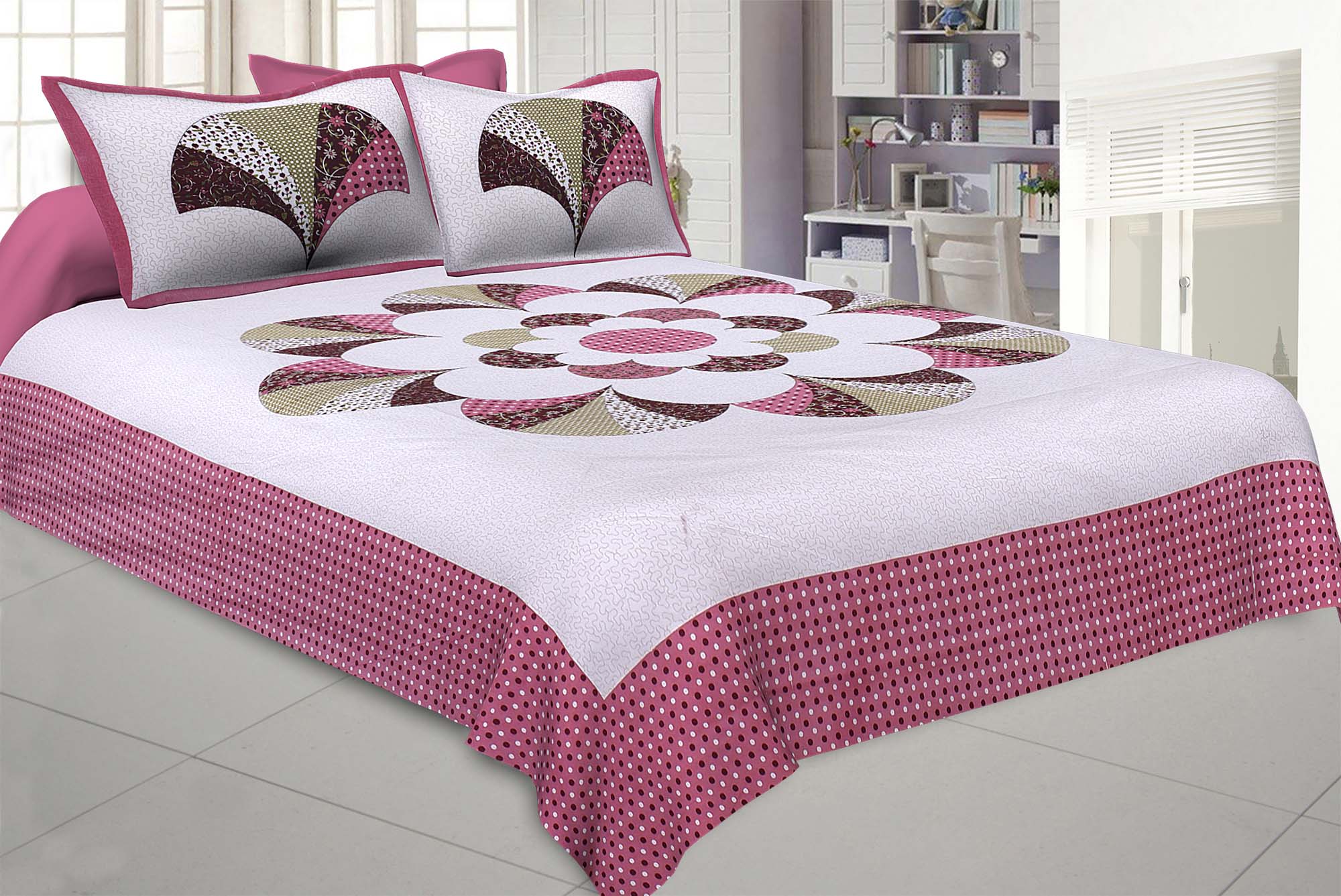 Garden By The Bay Pink Double Bedsheet