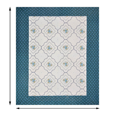 Jaipuri Jharokha Blue Double Bedsheet