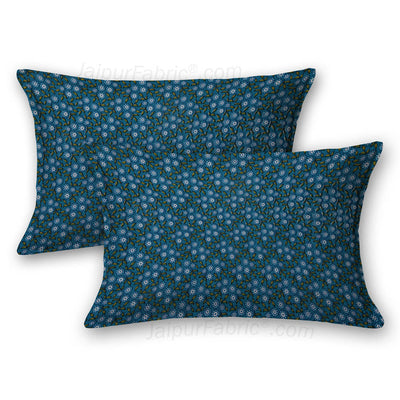 Jaipuri Jharokha Blue Double Bedsheet